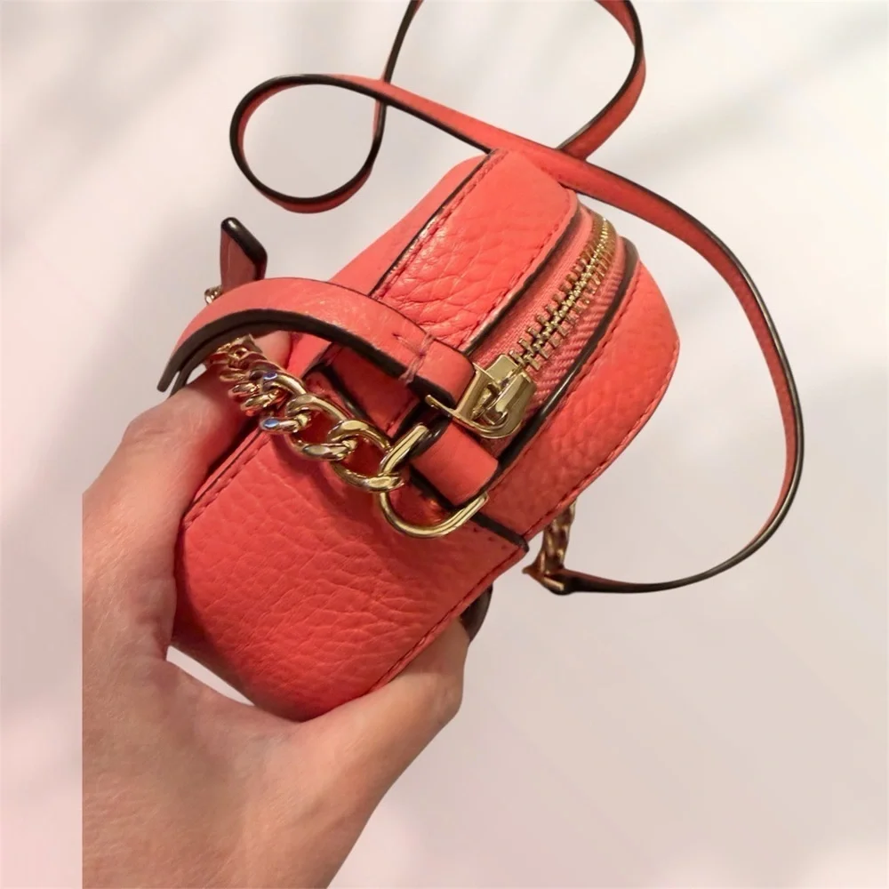 Tory Burch Pink Mini Miller Leather Crossbody Bag